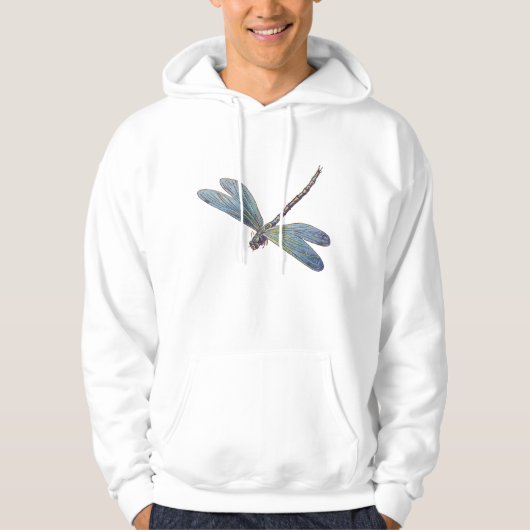  blauwe dragonvlieg hoodie (Voorkant)