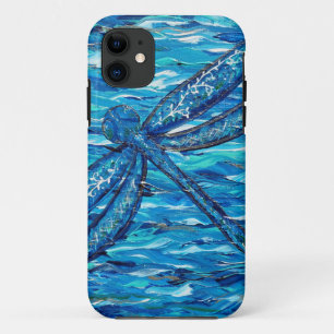 Blauwe dragonvliesschildering iPhone 11 hoesje