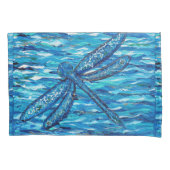 Blauwe dragonvliesschildering kussensloop (Voorkant)