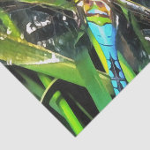 Blauwe dragonvliesschilderingen tissuepapier (Detail)