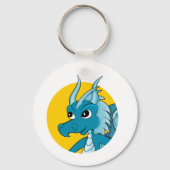 Blauwe drakencartoon sleutelhanger (Achterkant)