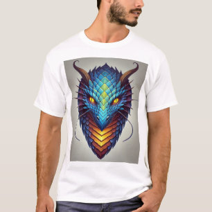Blauwe drakenkop t-shirt