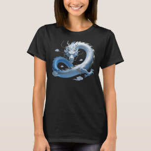 Blauwe Drakenkunst Mythische Fantasie Esthetiek T-shirt