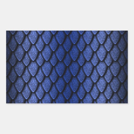Blauwe drakenweegschaal rechthoekige sticker (Voorkant)