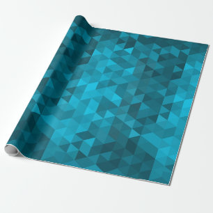 Blauwe Driehoek Achtergrond abstract Patroon Laag Cadeaupapier