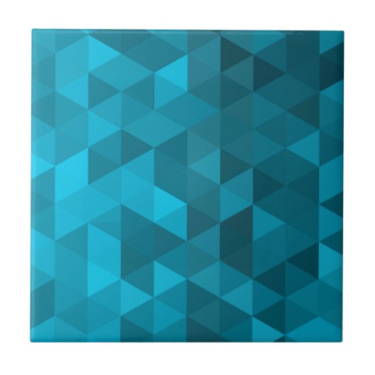 Blauwe Driehoek Achtergrond abstract Patroon Laag  Tegeltje (Voorkant)