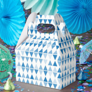 Blauwe Driehoek Patroon Favor Dozen – Stijlvolle p Bedankdoosjes
