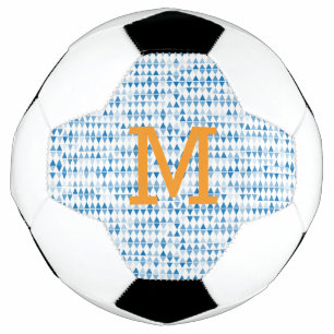Blauwe Driehoek Patroon Voetbal – Monogram