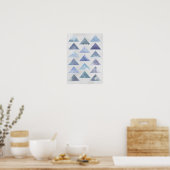 Blauwe driehoeken poster (Keuken)