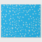 Blauwe drijvende harten cadeaupapier (Vlak)