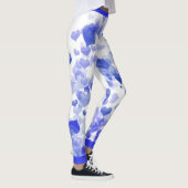 Blauwe drijvende harten leggings (Rechts)