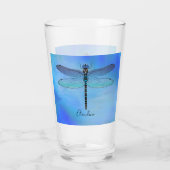  blauwe Drink van de Dragonfly-bier Glas (Achterkant)