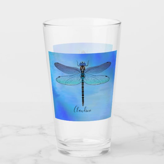  blauwe Drink van de Dragonfly-bier Glas (Voorkant)