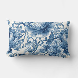 Blauwe Dromen   Bloemenschildering Chinoiserie Kussen