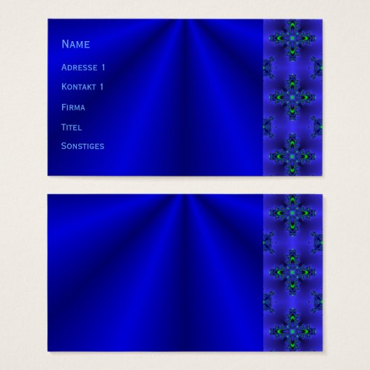 Blauwe dromen visitekaartje (Voorkant /achterkant)