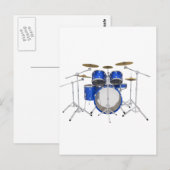 Blauwe drumkit: briefkaart (Voorkant / Achterkant)