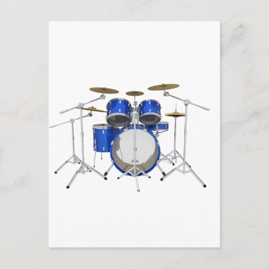 Blauwe drumkit: briefkaart (Voorkant)