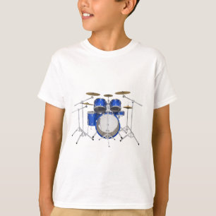 Blauwe drumkit: t-shirt