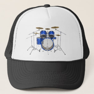 Blauwe drumkit: trucker pet