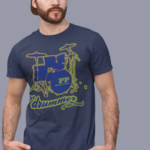 Blauwe Drums Cool RockTee Custom T-shirt