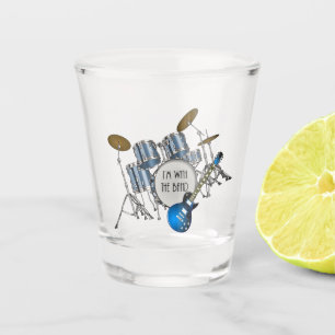 Blauwe Drumstel & Gitaar Shotglas Shot Glas