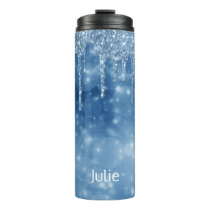 Blauwe druppelaar voor thermisch getumbler thermosbeker