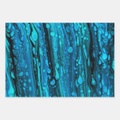 Blauwe druppels Acrylkleurstof Abstracte vloeibaar Inpakpapier Vel (Voorkant 3)