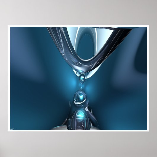 Blauwe druppels poster (Voorkant)