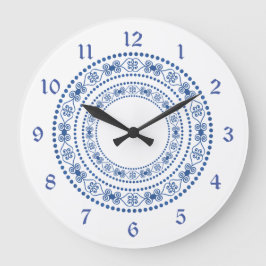 Blauwe dubbelhartgrens grote klok