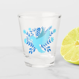 Blauwe duif van de vrede shot glas