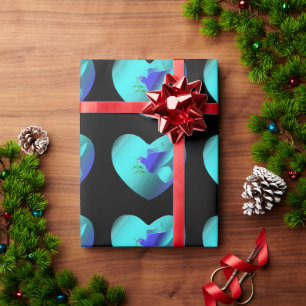Blauwe duif van het hemelhart cadeaupapier