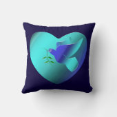 Blauwe duif van het hemelhart kussen (Achterkant)