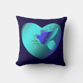 Blauwe duif van het hemelhart kussen (Voorkant)