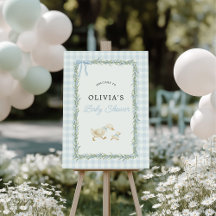 Blauwe Dwaas Gans Baby Shower Bord