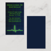 Blauwe ECG hartslagmeter Visitekaartjes (Voorkant / Achterkant)
