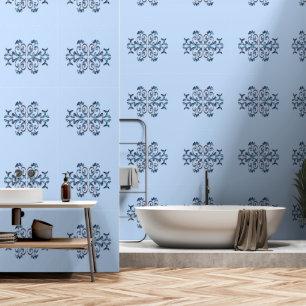 Blauwe Edelsteen Zilveren Juweel Ornamenten Aangep Behang