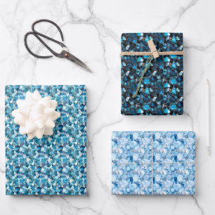 Blauwe Edelstenen Inpakpapier Vel