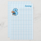 Blauwe eekhoorn Mongram Letter S met daarop de naa Briefpapier (Voorkant / Achterkant)