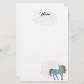 Blauwe eendriekhoorn en sterren briefpapier (Voorkant / Achterkant)