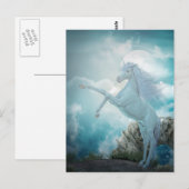 blauwe eenhoorn briefkaart (Voorkant / Achterkant)