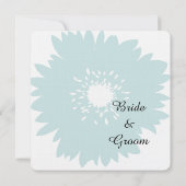 Blauwe Eenvoud Bloem Bruiloft Kaart (Achterkant)
