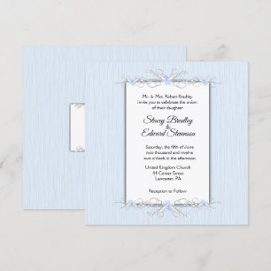 Blauwe eenvoud Traditionele huwelijksuitnodiging Kaart