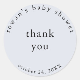 Blauwe Eenvoudige Baby Shower Bedankt Sticker