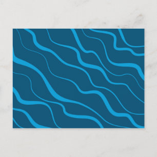 Blauwe, eenvoudige, moderne, koele golfabstractie briefkaart