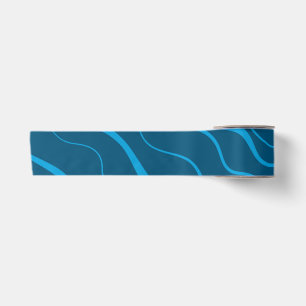Blauwe, eenvoudige, moderne, koele golfabstractie lint