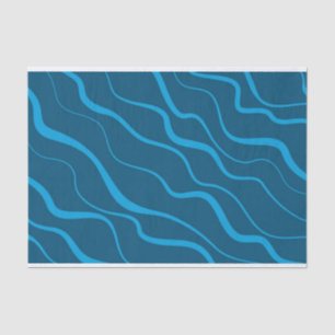 Blauwe, eenvoudige, moderne, koele golfabstractie tissuepapier