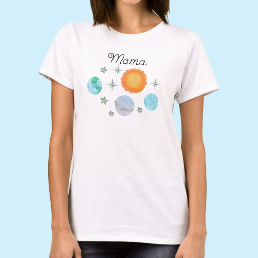Blauwe eerste reis rond de zon Mama 1e verjaardag T-shirt