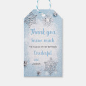 Blauwe eerste winterdag Labels Cadeaulabel (Voorkant)