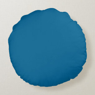 Blauwe, effen kleur rond kussen