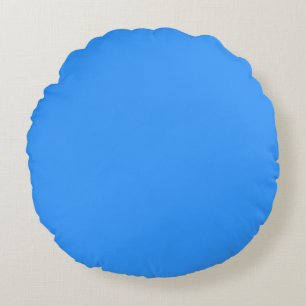 Blauwe effen kleur rond kussen